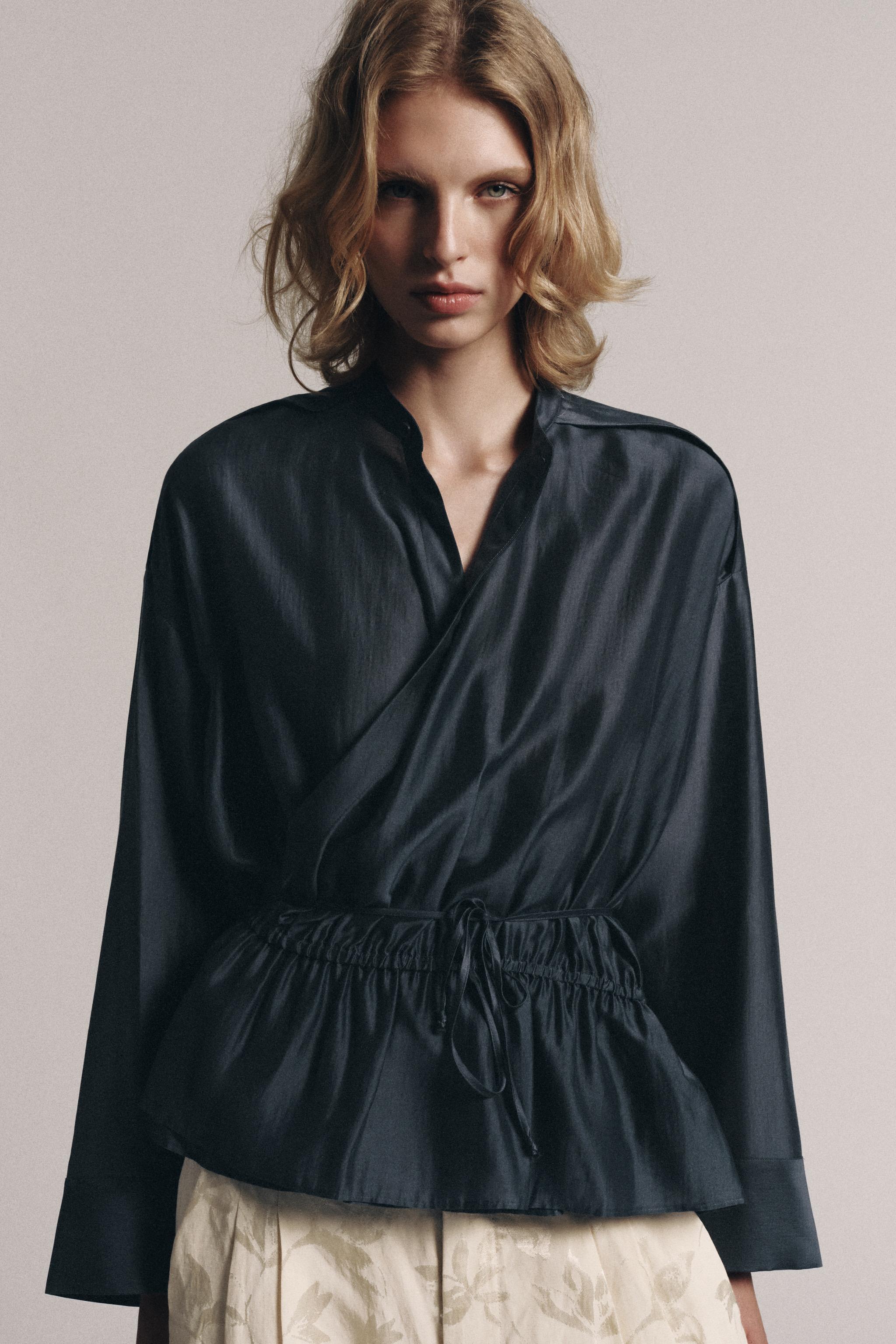 ZW COLLECTION FLOWY WRAP BLOUSE